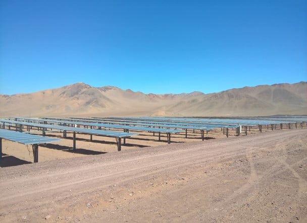 mine sitewith solar panels