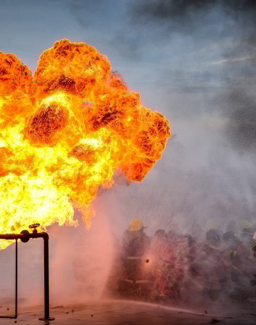 Explosie met vuur
