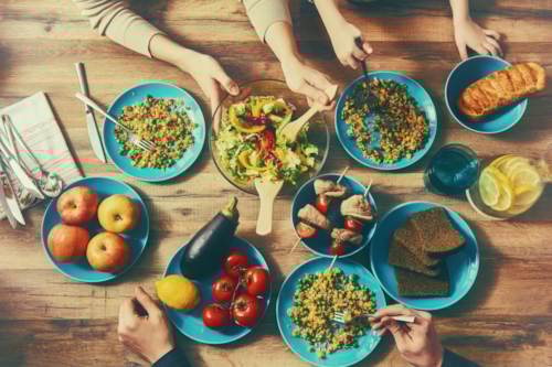 table of varied food