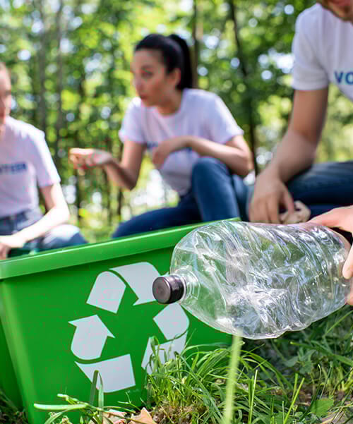 Recyclen in het park